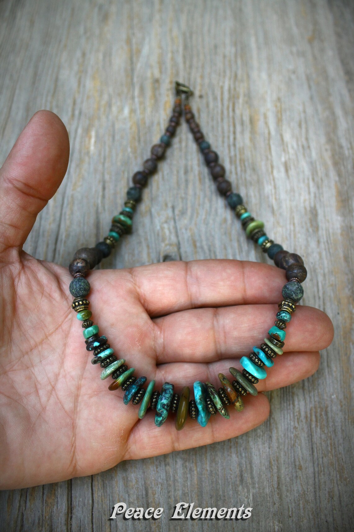 Turquoise necklace for men / turquoise mens jewelry / bohemian Etsy