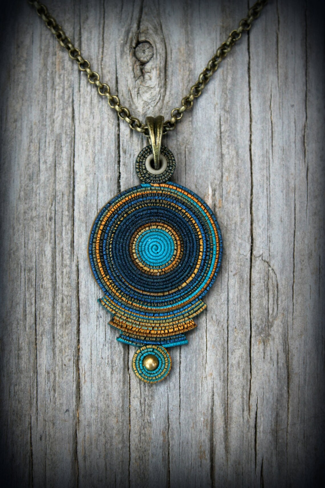 Bohemian polymer clay pendant Statement necklace fairy earthy Etsy