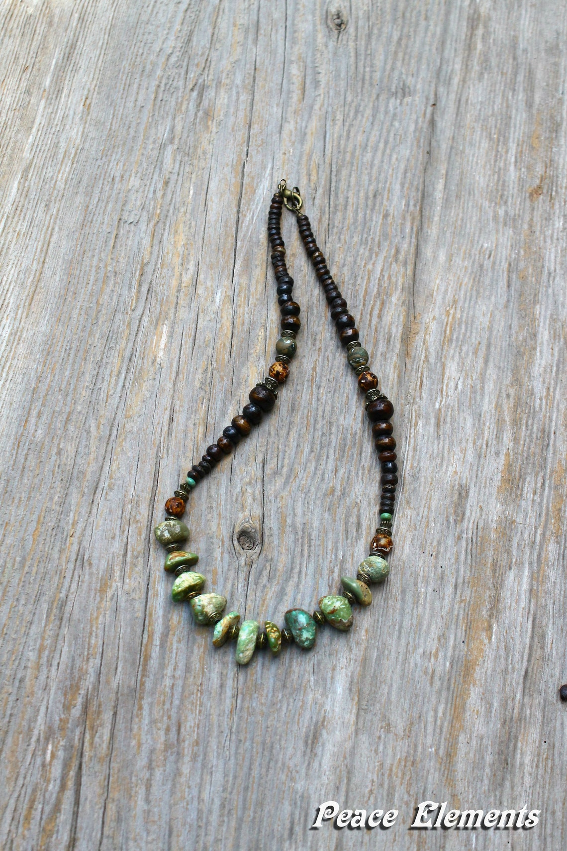 Black and turquoise mens jewelry / Turquoise necklace for men Etsy