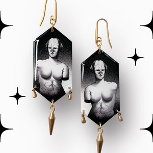 Gothic Earrings Antique Greek Jewelry | Dark Chic Style | Novelty Earrings | Stainless Steel 18k Gold Plated