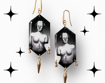 Gothic Venus Sculpture Earrings | 18k Gold Plated Stainless Steel