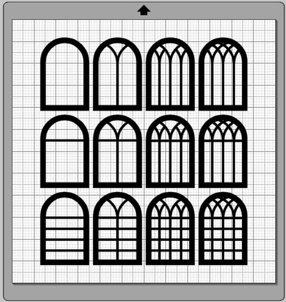 Gotische Fenster halb runde SVG Eps pdf Png Svg Studio3 Etsy