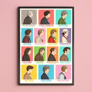 DOCTOR WHO through the ages Illustrated Poster Gift