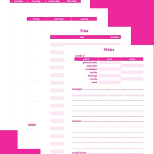 Direct Sales Planner 8.5" x 5.5" - Bright Pink