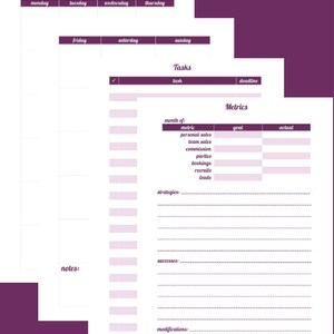 Planificateur de ventes directes 8,5" x 5,5" - Violet