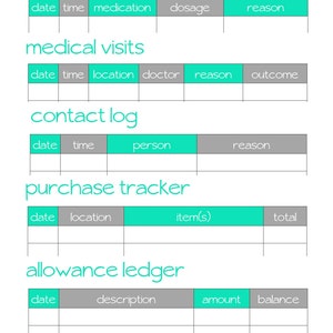 Foster Planner - Turquoise