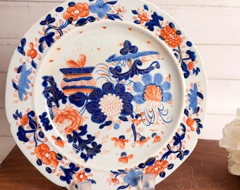 Antique Early Mason's Ironstone Plate Imari Style 1813-1820 Patent Ironstone