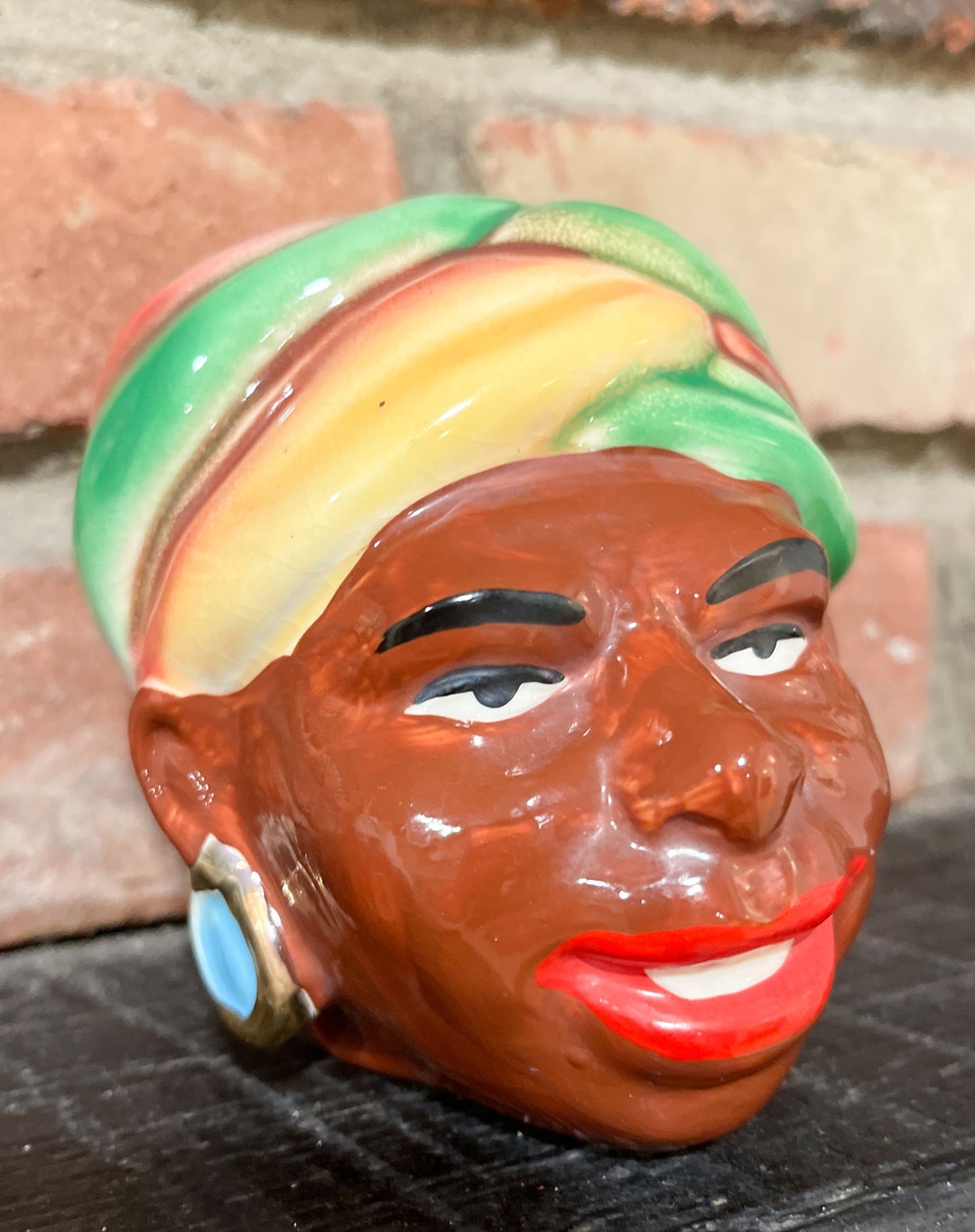 Vintage Ethnic African Woman Head Vase Planter Etsy