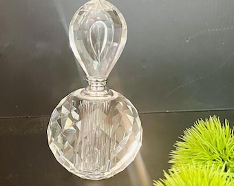 Oleg Cassini Crystal Perfume Bottle: Signed Vintage Vanity Decor