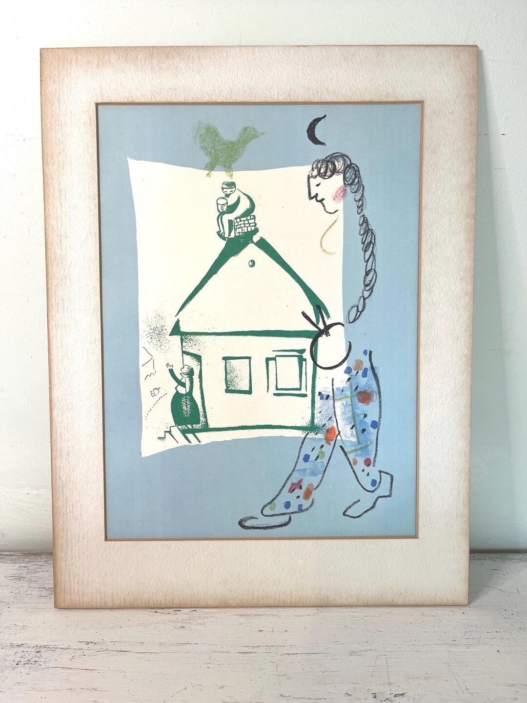 マルク・シャガールのリトグラフ「わが村の家」1960年 - ミッド