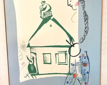 マルク・シャガールのリトグラフ「わが村の家」1960年 - ミッド