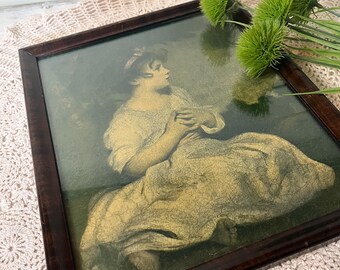 1925 Framed Lithograph Mother & Child by R. Atkinson Fox 15.75 X