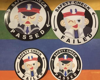 Safety Check Magnets/Stickers (3 Inches & 2 Inches)