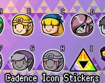 LOZ Cadence of Hyrule Stickers (1.5 Inches & 2 Inches, by Atropazar)