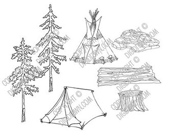 Instant Download Digi - The Great Outdoors Digital Stamps