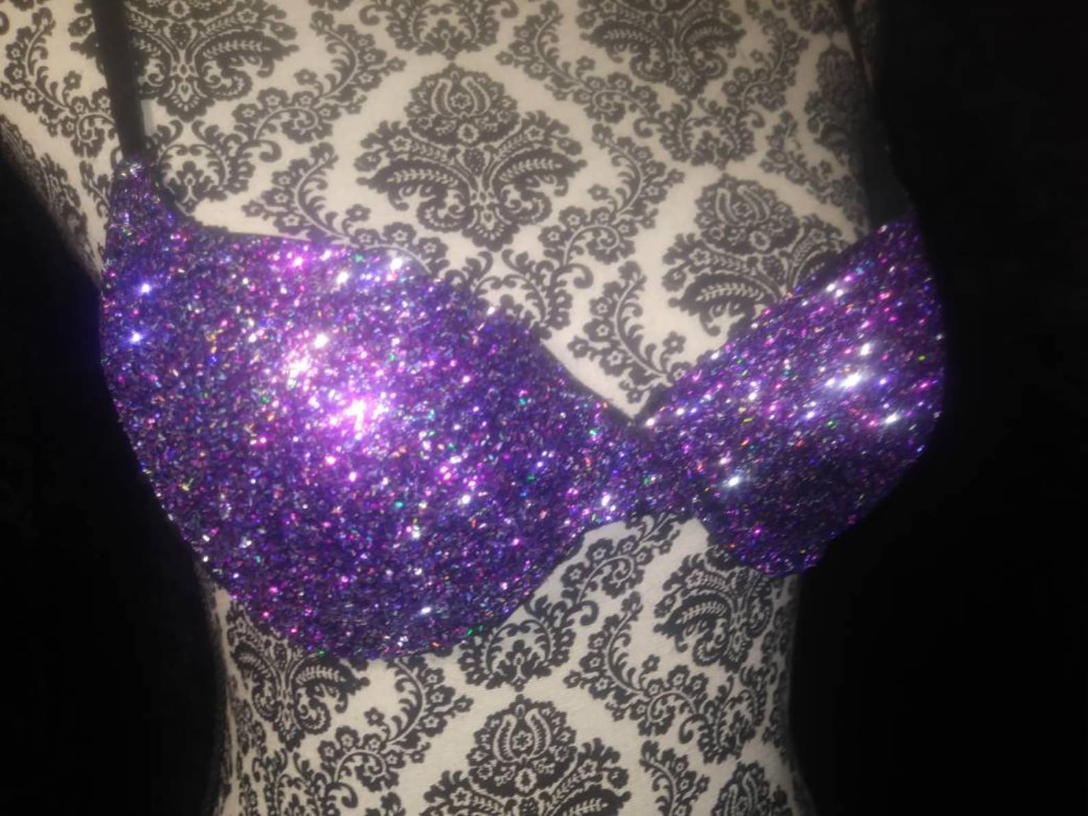 Magic Glitter Rave Bra EDC Bra Festival Bra Purple Glitter Etsy
