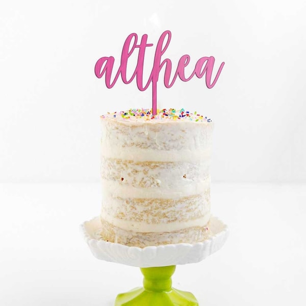 Cake topper con nome personalizzabile / Cake topper in legno laser cut / Decorazione torta compleanno, battesimo, laurea