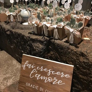 Wooden &quot;Make love grow&quot; sign / Custom calligraphic rustic distressed wood wedding sign / Wedding gift table decor