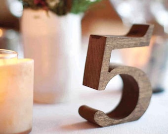Custom wooden table numbers / Wood numbers for weddings, party, events / Table centerpieces