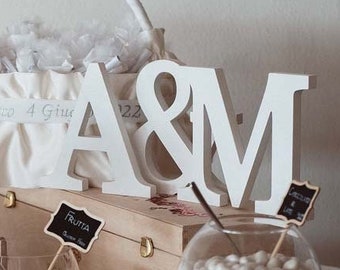 Lettera in legno personalizzabile / Iniziale in legno / Decorazione tavolo degli sposi, casa, idea regalo matrimonio