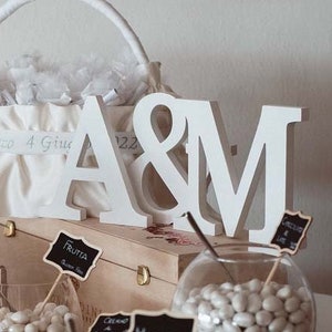 Carta de madera personalizable / Inicial de madera / Mesa de decoración de los novios, hogar, idea de regalo de boda