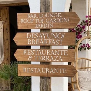 Custom wooden sign / Calligraphic rustic distressed wood signs / Direction signs for Hotels, Resorts, Restaurants