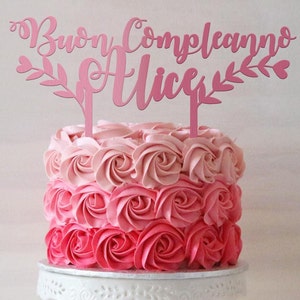 Personalized Happy Birthday cake topper / Laser cut wooden cake topper with custom text / Wedding, birthday, anniversary cake decor