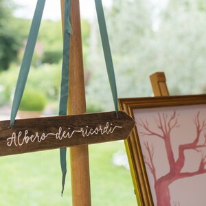Targa decorativa "Albero dei ricordi" personalizzabile / Insegna in legno con scritta calligrafica / Decorazione matrimonio, guest book