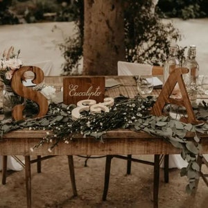 Carta de madera personalizable / Inicial de madera / Decoración de mesa de boda, hogar, idea de regalo de boda