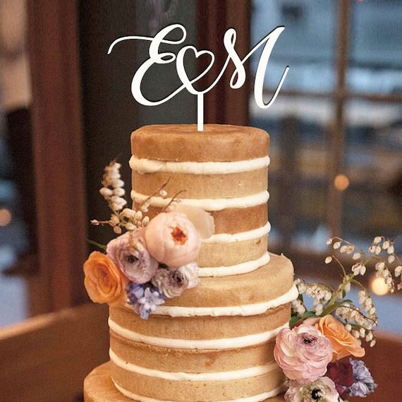 Topper para tarta de boda personalizado con iniciales