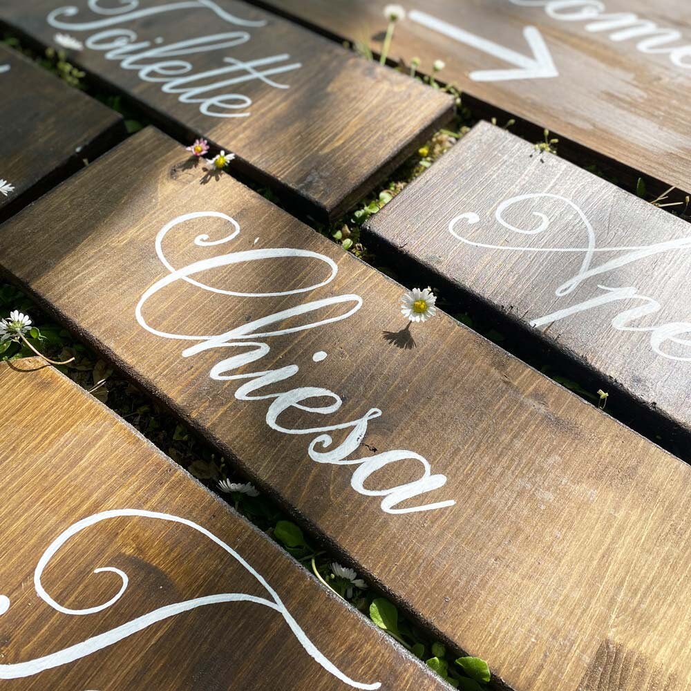 Flecha de madera personalizable / Indicación de madera rústica con  escritura caligráfica / Signo de boda / Signo decorativo -  España