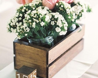 Wooden crate box / Custom rustic wood box / Decoration for wedding ceremony, reception, buffet