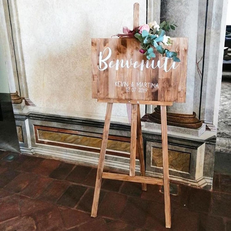 Wooden easel for wedding signs / Custom wood easel image 4