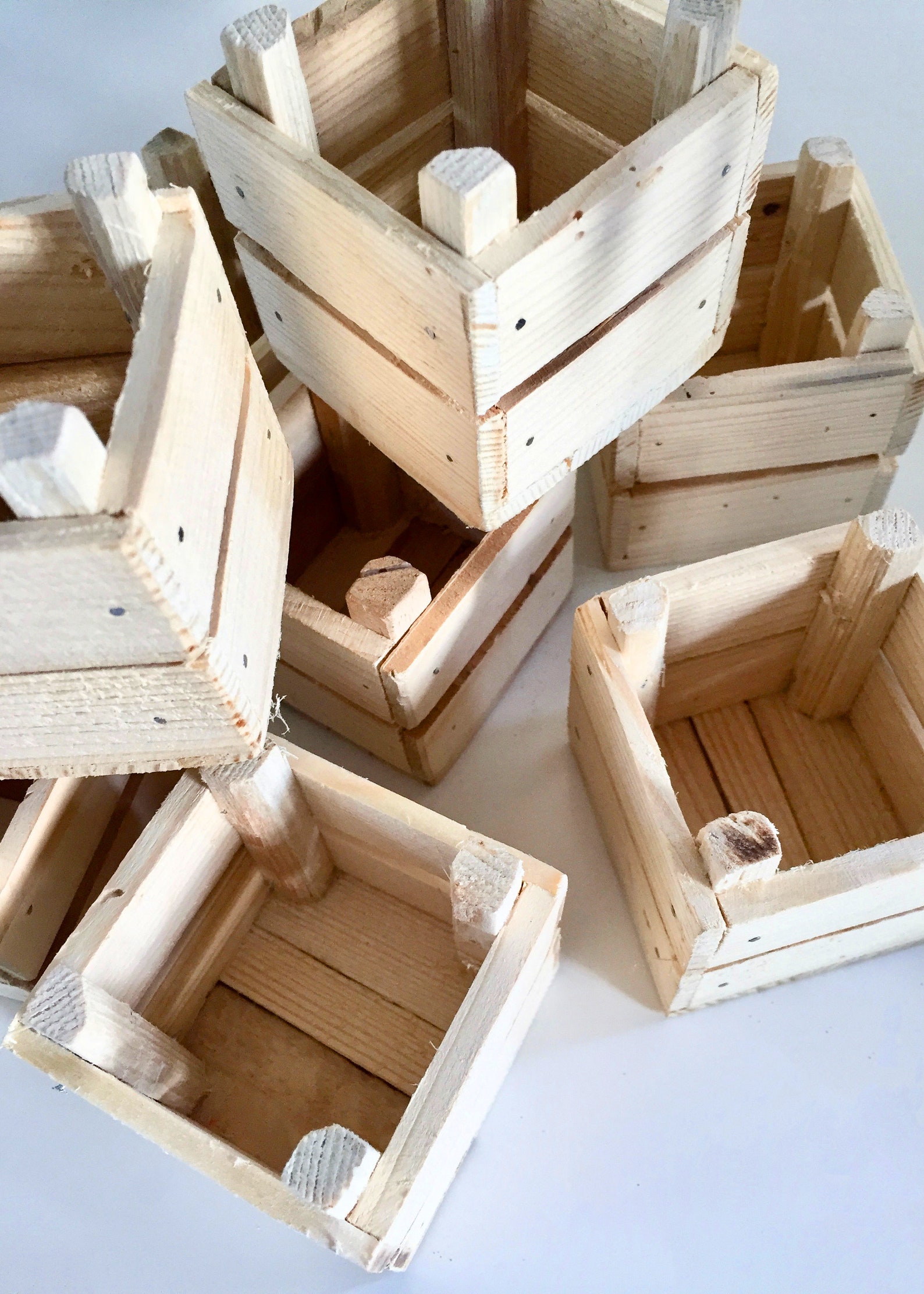 Mini Wooden Crate Box / Rustic Wood Box for Wedding Favors / Etsy
