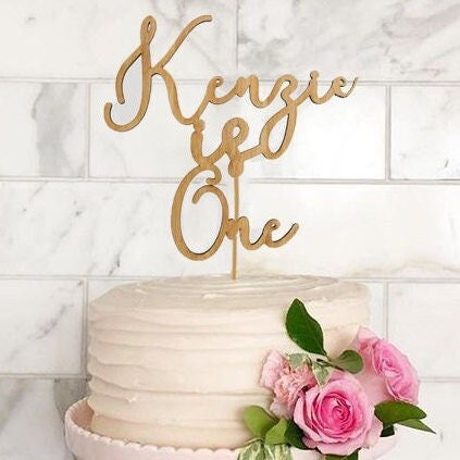 Birthday cake topper with custom name and number / Laser cut wooden cake topper / Kids birthday cake decor