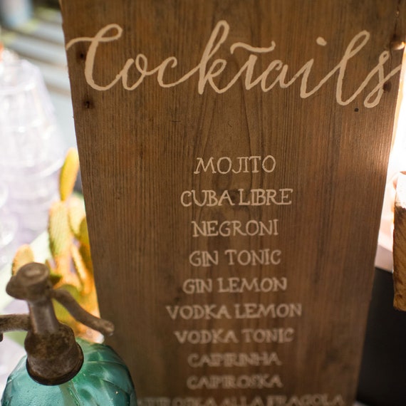 CLCDWG Targa in latta vintage classica con rum cocktail, cocktail menu