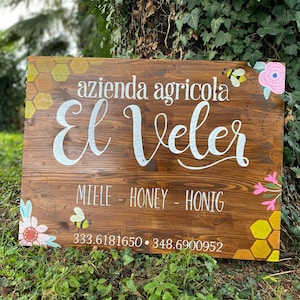 Custom calligraphic wooden sign with personalized text and decor / Rustic distressed wood sign for shops, B&B, restaurants / Window decor