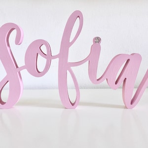 Nom en bois personnalisable / Écriture en bois / Décoration de chambre, fêtes, anniversaire, baptême / Idée de cadeau de naissance