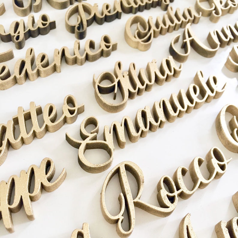 Lettere decorative per nomi in legno massello naturale, per la decorazione della casa o della camera, per eventi, matrimonio. (6 lettere