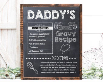 Personalized Recipe Family Keepsake Printable, Grandfather Recipe Wall Art, Dad Memory, Kitchen Decor, Bridal Shower Gifts, DIGITAL DOWNLOAD