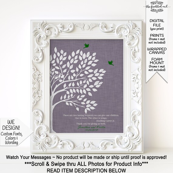 Wedding Thank You Gift For Parents Roots And Wing Quote By Etsy