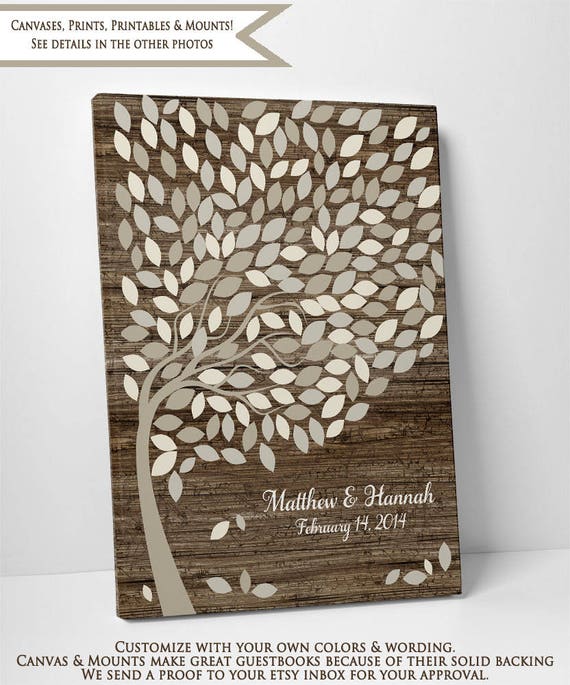 wedding leaf guest book tree print wedding signature guest etsy