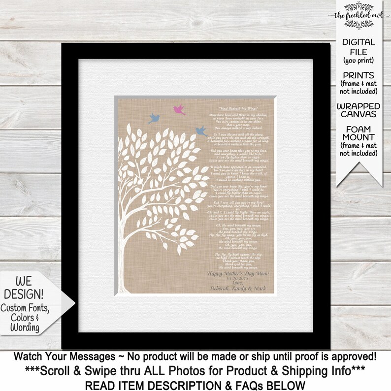 You Are the Wind Beneath My Wings Mom Appreciation Gift Etsy
