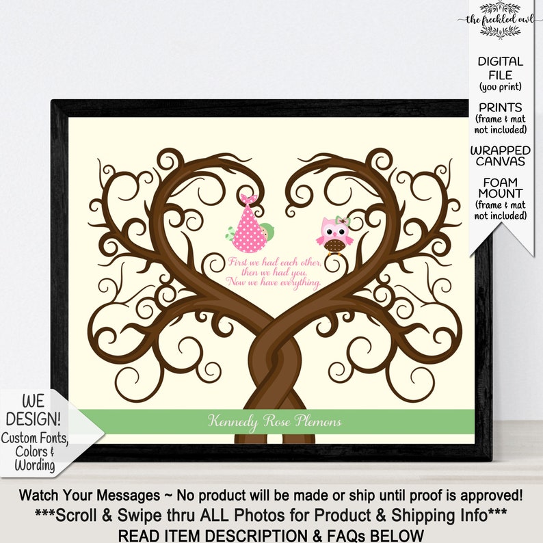 Girl Owl Baby Shower Guest Book Sign Ideas Pink And Green Etsy