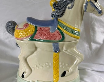 Vintage 1991 Hearth & Home Design Carousel horse cookie jar