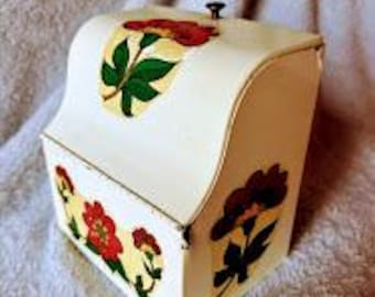 Vintage 1960s metal recipe file box