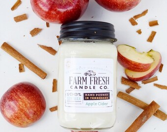 Apple Cider Scented Soy Mason Jar Candle