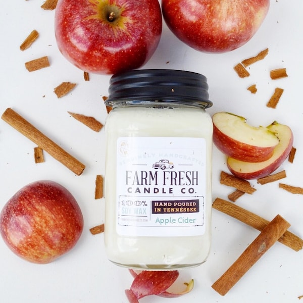 Apple Cider Scented Soy Mason Jar Candle