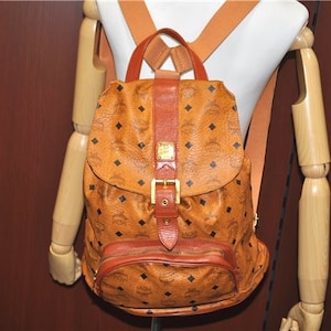 MCM Brown Nylon Sling Backpack MCM