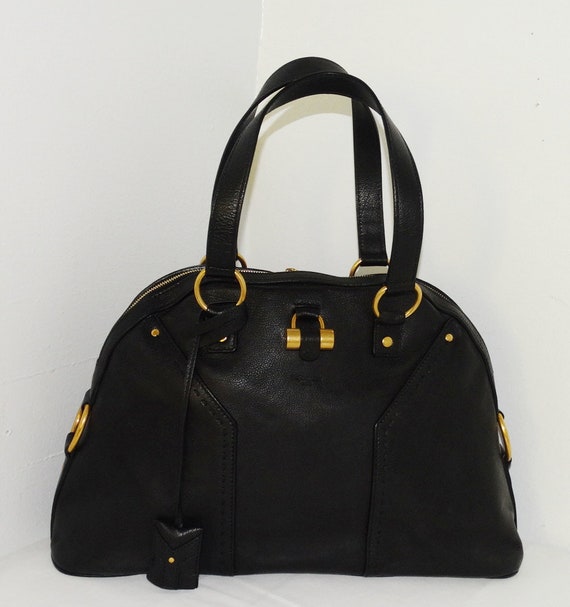 Yves Saint Laurent Large Muse Black Leather Tote B